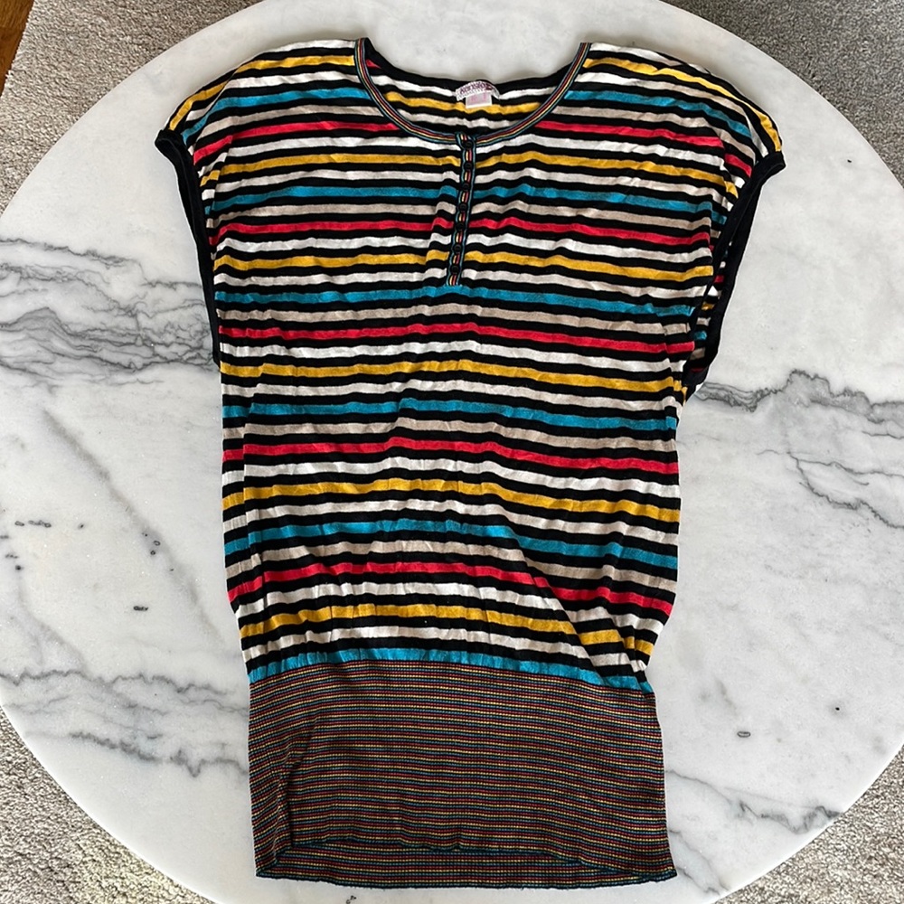 Kensie Girl Black Multicolor Striped Dress